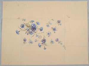 Design til tapet og tekstiler: Blomster af Unknown artist