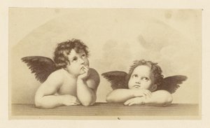 [Detalje af keruber fra Rafaels "Sixtinske Madonna"]. af Unknown artist