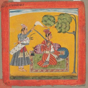 Dipak Raga, en af de seksogtredive melodier (Ragamala): Personificerende kærlighed af Unknown artist