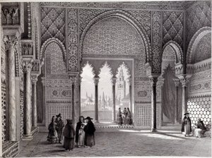 Don Pedros salon ved Alcazar, Sevilla. af Unknown artist