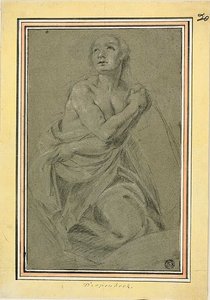 Draperet knælende kvindelig nøgen af Unknown artist