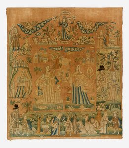 Broderet billedramme af Unknown artist