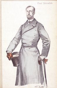 Gravering af Paul Deroulede (1846-1914), fransk forfatter og politiker grundlægger af Boulangisme, som grundlagde League of Patriotes. af Unknown artist
