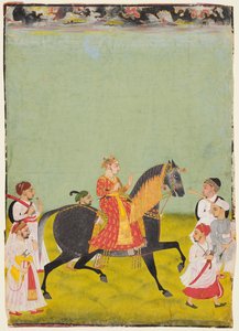Ridesportræt af Maharana Raj Singh II af Mewar (r. 1755-62) af Unknown artist
