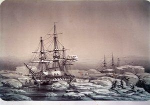 Ekspeditioner i Antarktis (sydlige pol): skibet "" Astrolabe"" (nyt navn på "Shell") af Jules Dumont d