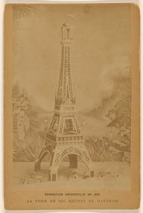 Verdensudstillingen i 1889. Det 300 meter høje tårn. af Unknown artist