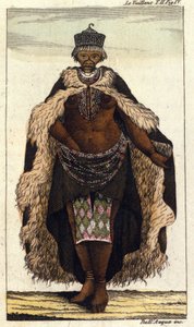 Kvindelig medlem af den sydafrikanske stamme af Hottentotter, gravering fra 1820. af Unknown artist