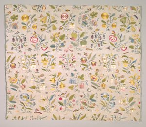 Blomsterpanel, sandsynligvis fra et gardin af Unknown artist