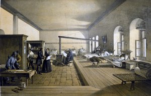 Florence Nightingale (1820 - 1910) på Scutari Hospital i Tyrkiet omkring 1855 af Unknown artist