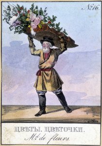 Blomsterhandler i Rusland i det 19. århundrede. af Unknown artist