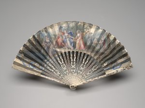 Foldevifte med et klassisk emne, muligvis en allegori om ægteskab, ca. 1750