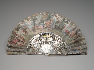Folding fan with a pastoral scene, c.1740s-50sdani af Unknown artist