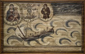 Tidligere voto (ex voto) sømand, populært tilbud som løfte om hengivenhed og taknemmelighed fra sømanden, der overlever til farerne ved havet, der kommer fra kirken Carmine, Torre del Greco, nær Napoli af Unknown artist