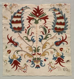 Fragment af pudebetræk eller panel af sengetæppe af Unknown artist