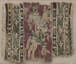 Fragment af en Clavus med mand til hest af Unknown artist