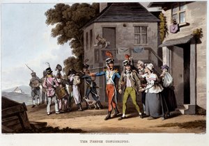 Franske værnepligtige, omkring 1814 - i "" Historiske, militære og flådeanekdoter og hændelser, der ankom til Storbritanniens og deres allieredes våben og endte i Waterloo" af Edward Orne af Unknown artist