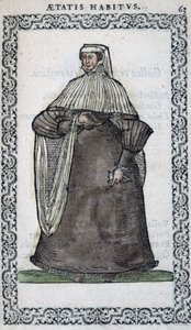 Fransk kvinde i sørgedragt - i "" Habits et éffigies"" af Jean Sulperius af Unknown artist