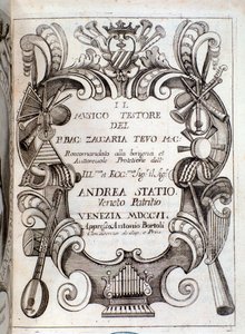 Frontispice of Il musico testore af Zaccaria Tevo af Unknown artist