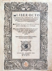 Frontispice fra Liber octo Missarum (1541) af Unknown artist