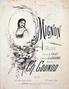 Frontispice af Mignon, melodi af Charles Gounod (1800-tallet) af Unknown artist