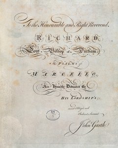 Frontispice af "" Salmerne"" af Benedetto Marcello af Unknown artist