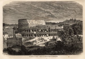 Generelt billede af Colisee, i Rom, det flaviske amfiteater færdigbygget i 80, under kejser Titus