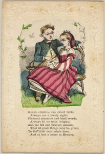 Blide børn som søde fugle (valentin) af Unknown artist