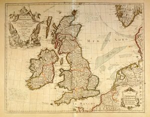 Geografisk kort, der repræsenterer England og Irland. Atlas af G. Delysle af Unknown artist