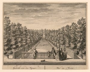 Udsigt over dammen; Vue du Vivier af Unknown artist