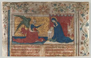 Halvt blad fra et missal: Bebudelsen af Unknown artist