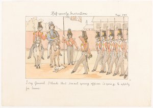 Halvårlig inspektion, fra Scener af livet i et infanteriregiment af Unknown artist