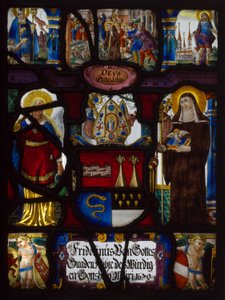 Heraldisk tavle med våbenskjold for Fridoinus Summerer, abbed af Muri, Schweiz af Unknown artist