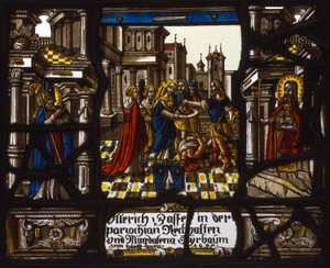 Heraldisk panel med Johannes Døberens halshugning af Unknown artist