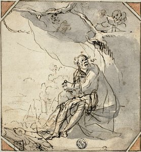 Eremithelgen i hulen af Unknown artist