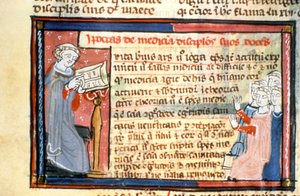 Hippokrates (-460 - -377) giver et løb - Illuminure of the Middle Age (ref.418 af Unknown artist