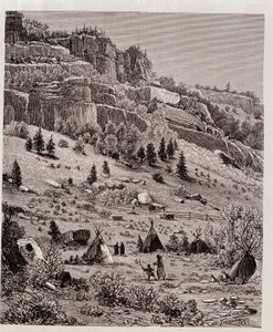 Indisk lejr i Kaibab-skoven, USA - i "Tour du Monde" af Unknown artist