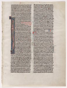 Indledende I: Entwined Beast and Serpent: Leaf from a Bible (2 af 2 udskårne blade) af Unknown artist