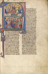 Initial N: Vidal de Canellas tilbyder sin tekst til King James af Unknown artist