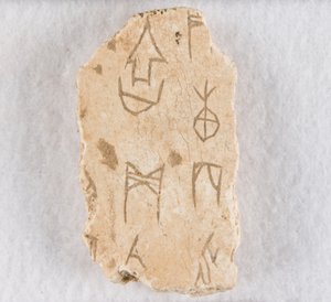 Indskrevet knoglefragment ("orakelknogle") af Unknown artist