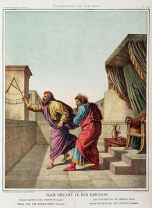 Esajas før kong Ezekias i "Hellig historie", red. Hachette af Unknown artist