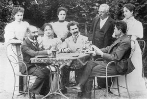 Johann Strauss i kredsen af kammerater i Ischl af Unknown artist