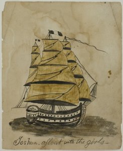 Joshua flyder med pigerne af Unknown artist