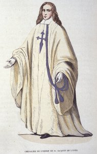 Ridder af Sankt Jakobs Sværdorden, militærorden grundlagt i Spanien i 1170. Indgravering af det 19. århundrede. af Unknown artist