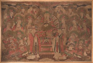 Ksitigarbha Bodhisattva med forsamling af Unknown artist