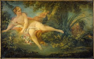 La Nymphe surprise, efter Boucher af Unknown artist