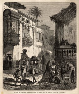La casa de la Merced (nu Mercy Street) i Saint Augustine, den ældste by i USA (USA), grundlagt af spanierne i 1565; hovedgaden i byen, lille og folkerig, med forskellige dyr og en enestående blanding af forskellige amerikanske t. af Unknown artist
