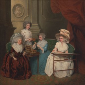 Lady Jane Mathew og hendes døtre af Unknown artist