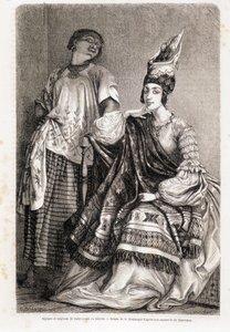 Lady and Negress of Saint Louis på toilettet - i "" Le Tour du Monde"" af Unknown artist