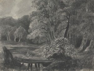 Landskab med Dam af Unknown artist