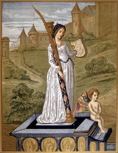 Laure leder kærligheden til kyskhedens tempel (Laura de Noves af Unknown artist